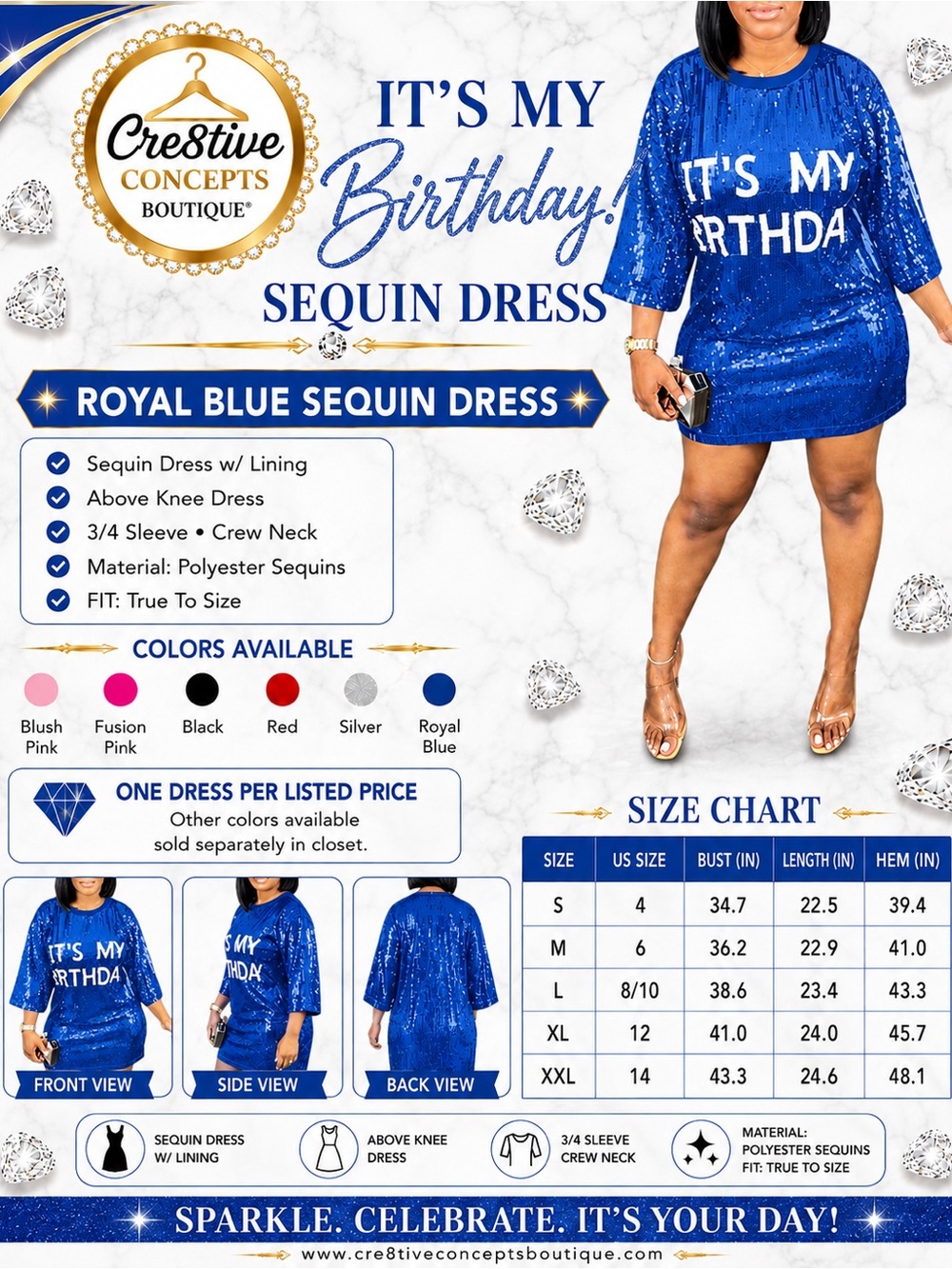 🇺🇸 “It’s My Birthday” Sequin Dress”